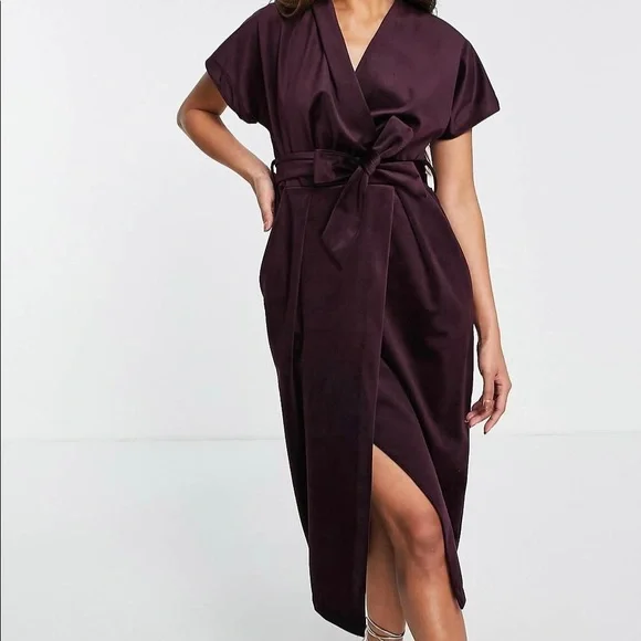 ASOS | Dresses | Closet London Kimono Sleeve Velvet Midi Dress | Poshmark